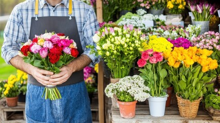 Vibrant Floral Display in Bloom at the Neighborhood Flower Shop