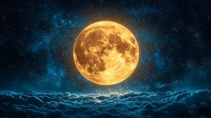 Mesmerizing Neon Moon and Starry Night Sky with Glowing Celestial Vibes