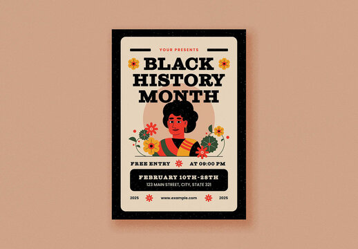 Bold Colorful Black History Month Flyer