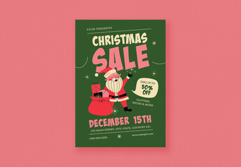 Green Modern Retro Christmas Sale Flyer