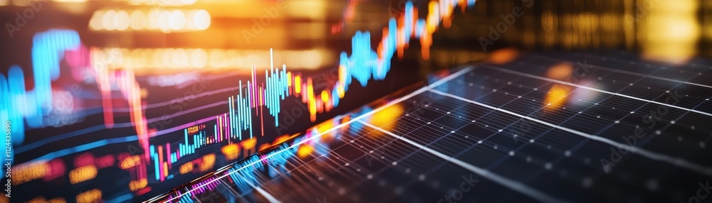 Poster modern finance technology chart data visualization design concept