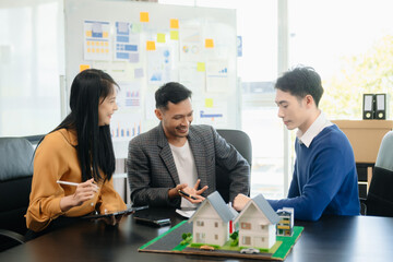 Asian Customers who choose to buy a condominium room and a bank approve a loan for their purchase.