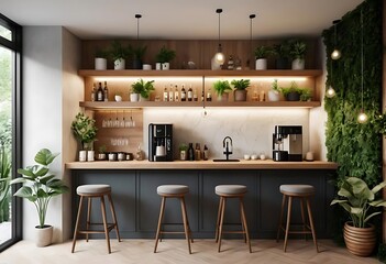 home mini bar with a sustainable building concept
