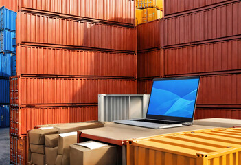Generous An open laptop sits on a table with a box on the top of it