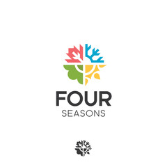 Four seasons summer autumn winter spring vector logo