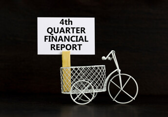 4th quarter financial report symbol. Concept words 4th quarter financial report on beautiful white...