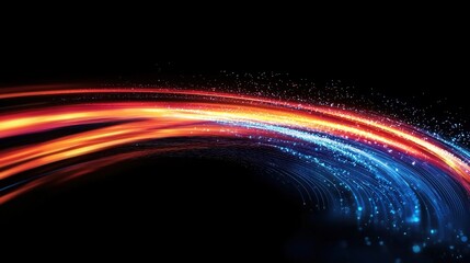 Dynamic Light Trail of Speed: Visualizing Fast Internet Connectivity and Global Communication