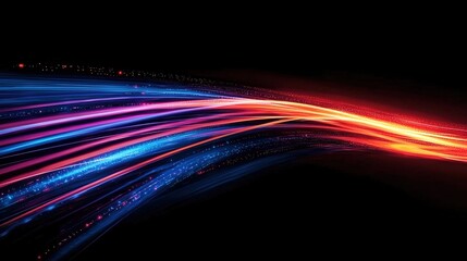 Dynamic Light Trail of Speed: Visualizing Fast Internet Connectivity and Global Communication