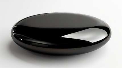 Elegant black mouse with a shiny finish on white.