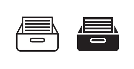 Archive icon set in Thin line black color.