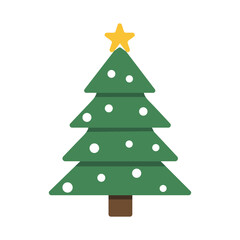 Christmas Tree Flat Vector Illustration