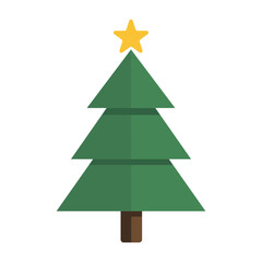 Christmas Tree Flat Vector Illustration