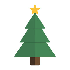 Christmas Tree Flat Vector Illustration
