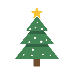 Christmas Tree Flat Vector Illustration