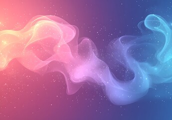 Abstract Cosmic Waves Flowing Through Starry Space