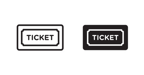 Event ticket icon set in Thin line black color.