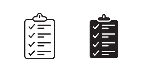 Feedback form icon set in Thin line black color.