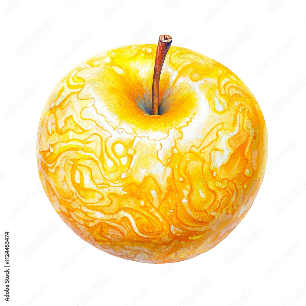 Poster yellow apple isolated on transparent background