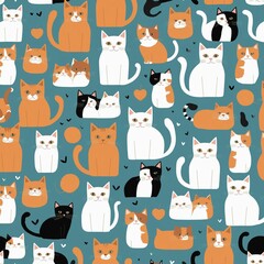 seamless pattern with cats