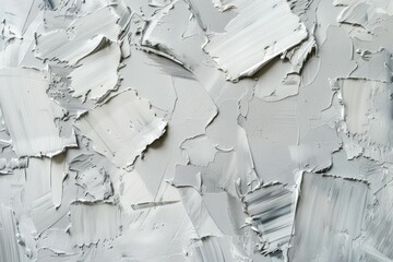  Many rough grey smears of acrylic oil paint on flat surface. Detailed photo textured background