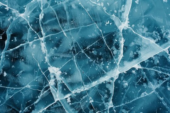  Thick and freezy ice surface. Detailed photo textured background - Powered by Adobe
