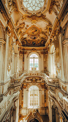 Obraz premium A large ornate building with a skylight above it