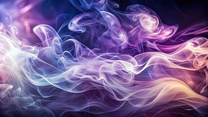 Obraz premium Abstract Purple & White Smoke Background, Soft Wave Lines, Low Light Photography, Ethereal, Dreamy, Mystic