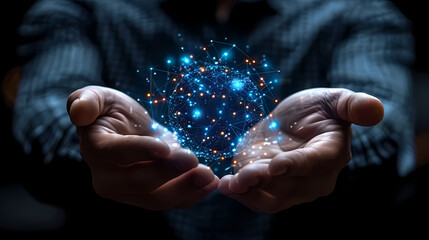 Global Network in Hands 