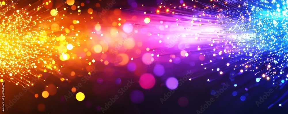 Poster vibrant and colorful abstract background with light particles
