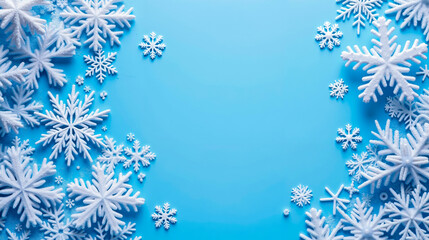 Snowflakes on a blue background