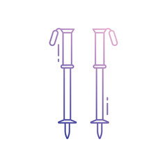 Trekking pole vector icon