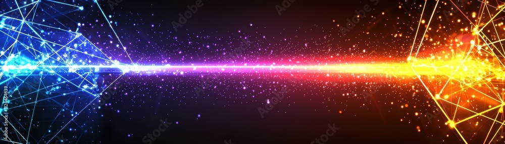 Poster abstract light rays and sparkles creating dynamic energy background