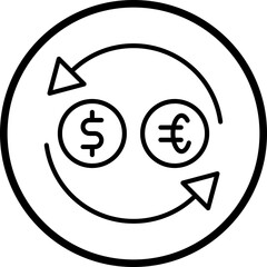 Dollar to Euro Conver icon style