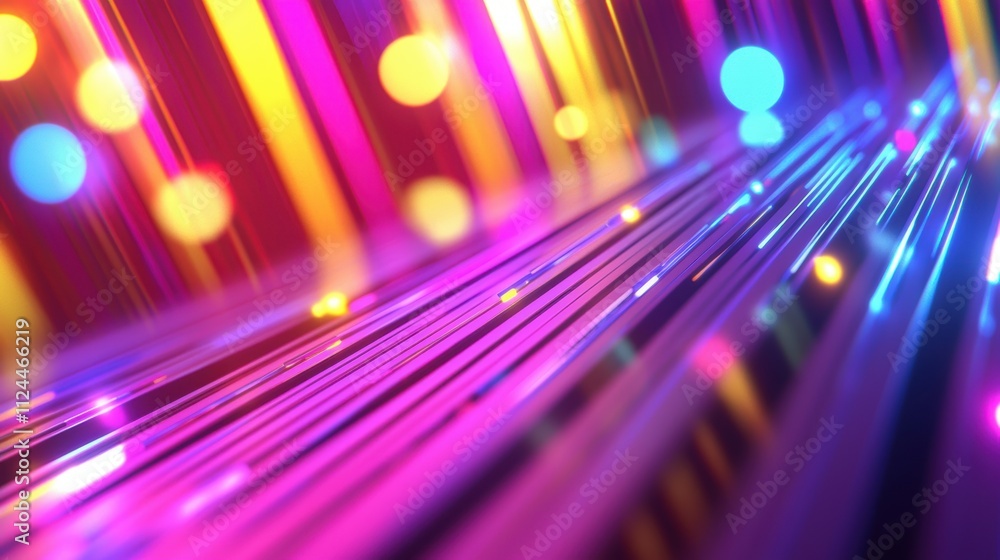 Poster vibrant abstract background with colorful lights and lines