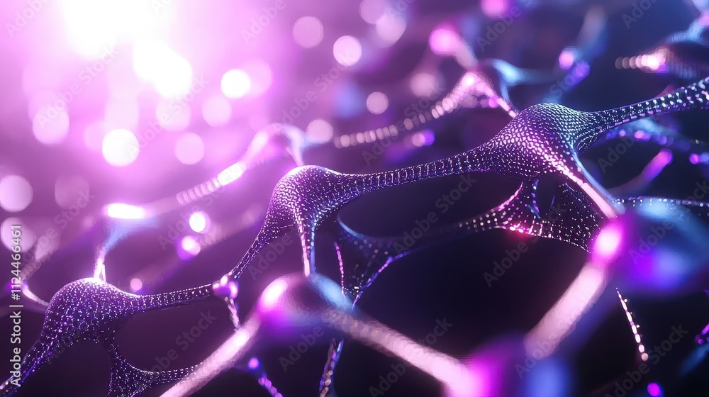 Poster colorful abstract network design with glowing nodes and connections
