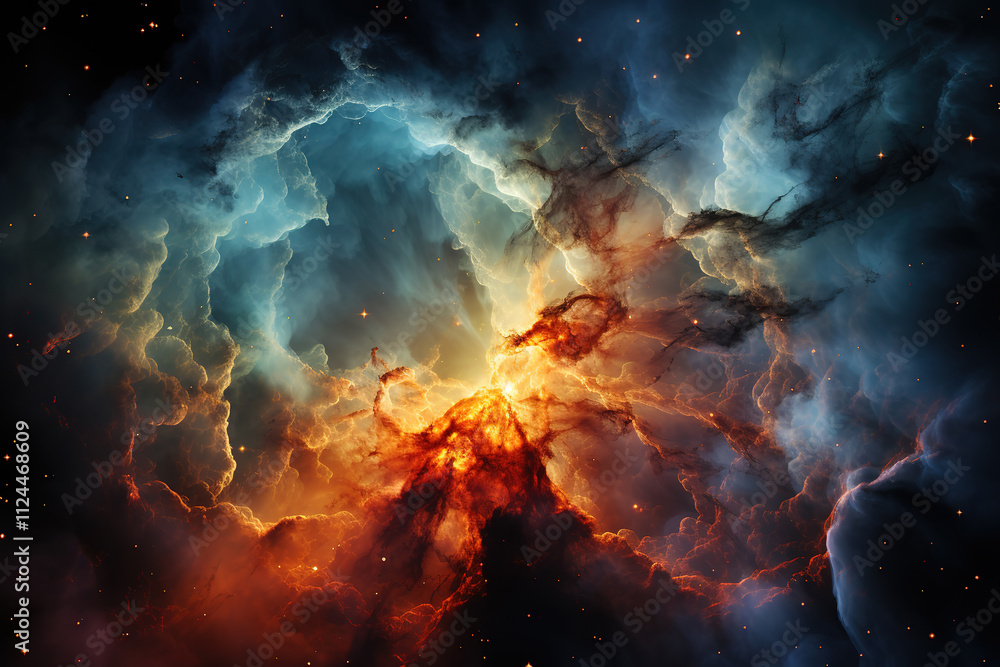 Wall mural outstanding a closeup photo of the eyeshaped helix nebulas with its distinctive circular shape