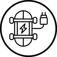 Electric Skateboard icon style