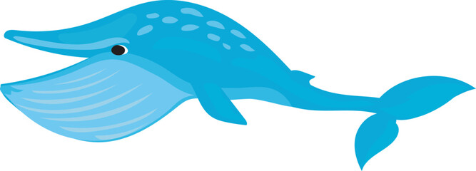 Cartoon Illustration of a Blue Whale.