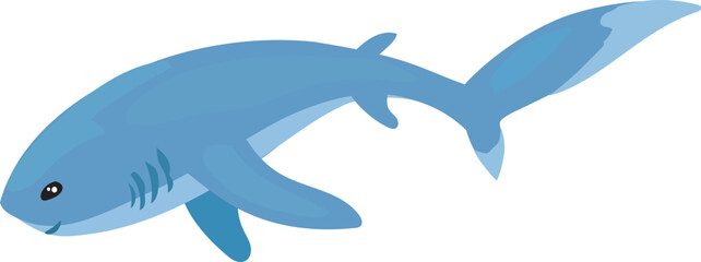 Cartoon Blue Thresher Shark Illustration.