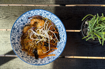 Thai food Pad thai , Stir fry noodles with shrimp