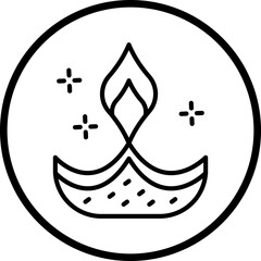 Diya Lamp icon style
