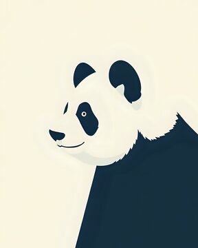 dessin vectoriel d'un joli panda qui sourit 