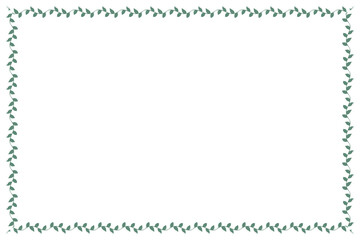 Rectangle green leafy frame design element