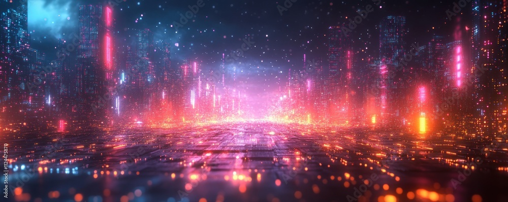 Poster futuristic digital background for ai neural networks data transfer cyber technology presentation