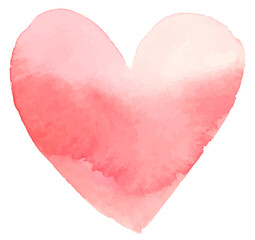 Watercolor pink heart sticker png Valentines day