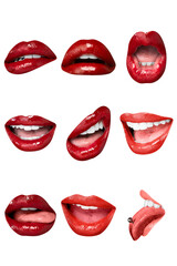 Png red lips stickers sexy Valentine's day theme collection