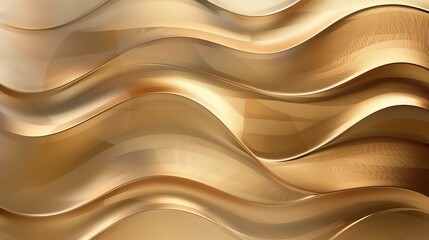 Obraz premium Abstract golden background with soft, flowing waves.