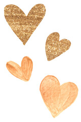 Golden heart collection png valentine's day