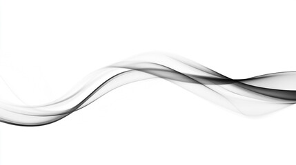 Abstract black and white wave design creating a sense of motion and fluidity on a minimalist background