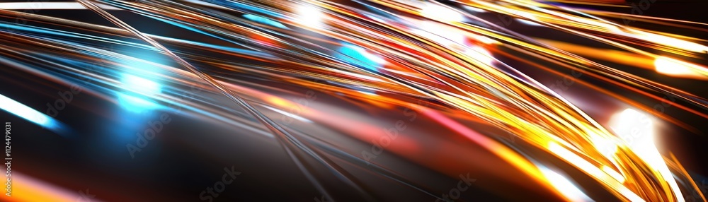 Poster colorful light trails creating dynamic abstract background effect
